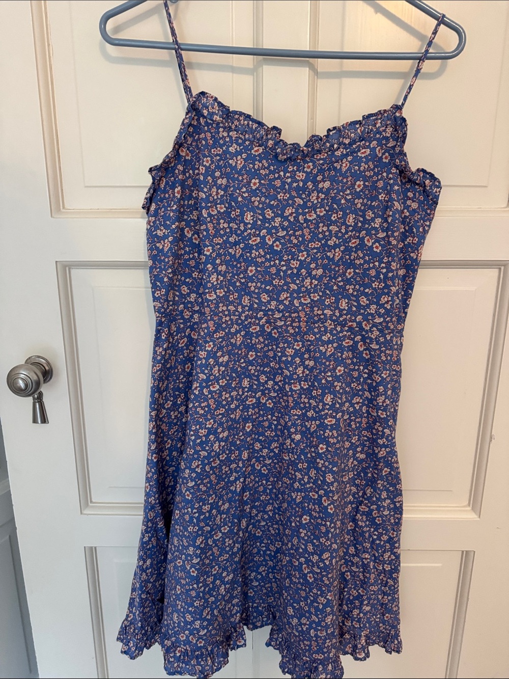Madewell Blue Floral Ruffled Sundress